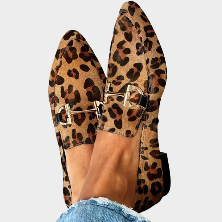 Gia - Elegant Leopard Print Moccasins