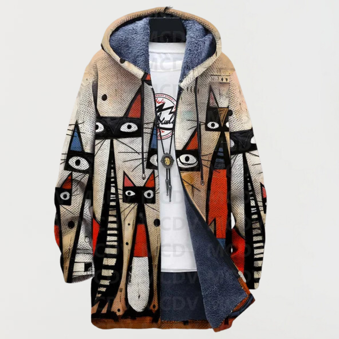 Gwendolen | Women's Hooded Statement-Print Coat