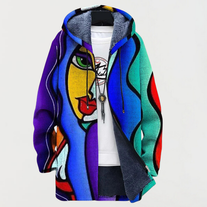 Rosalind | Women's Abstract-Print Hooded Coat