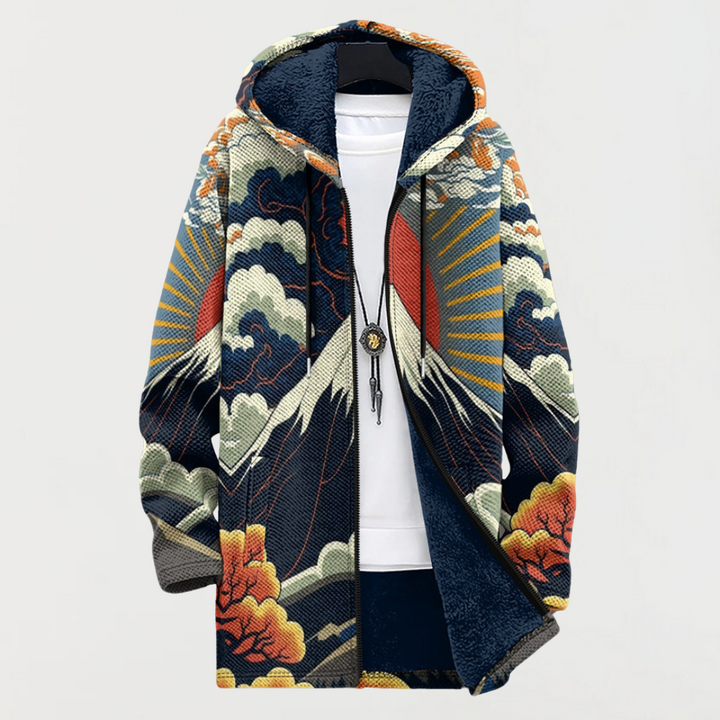 Hazel | Women's Abstract-Print Hooded Coat