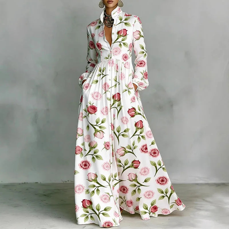 Lanna | Floral Button Maxi Dress