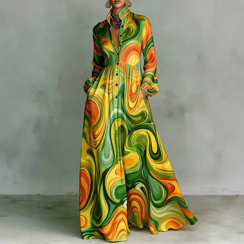 Lanna | Floral Button Maxi Dress