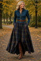 Fouziha | Elegant Belted Dress