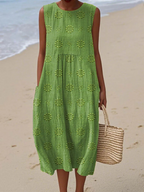 Beatrice | Embroidered Detail Midi Dress