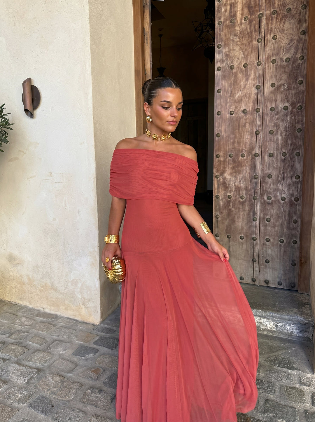 Toledo Dress in Terracotta