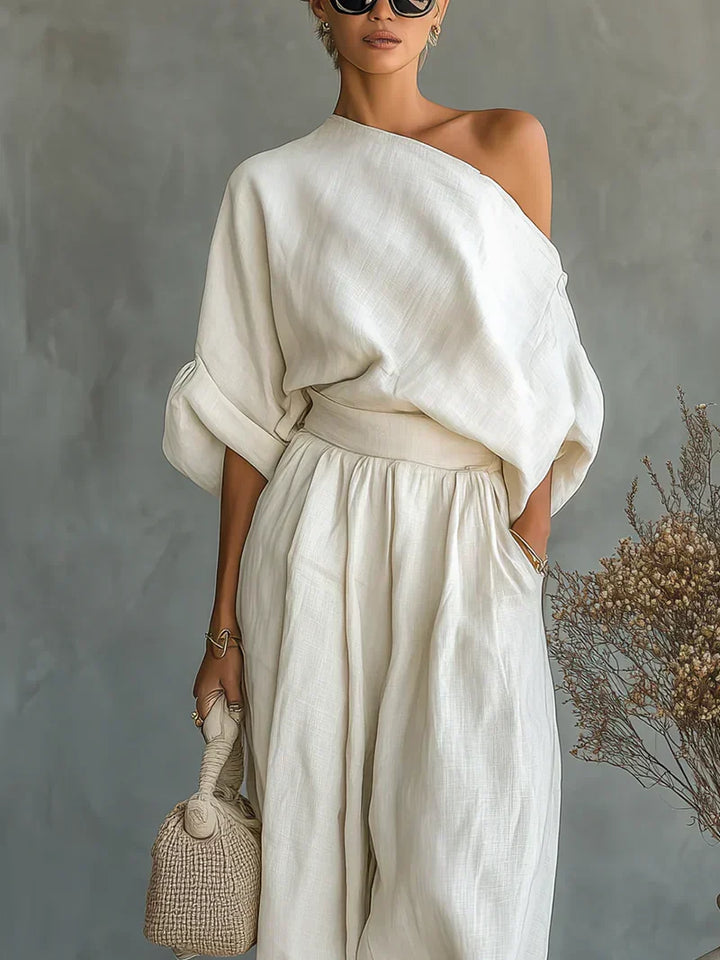 Helene | Two-Piece Set with Off-Shoulder Top