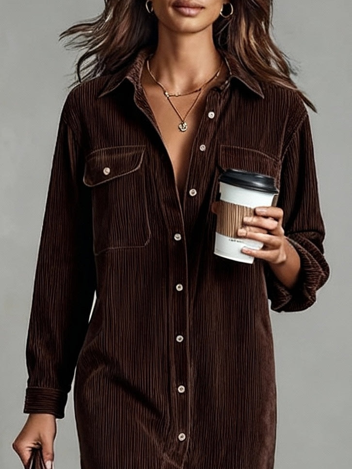 Isabel | Classic Corduroy Midi Dress