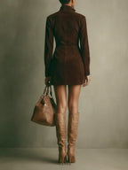 Georgina | Suede Zip Mini Dress