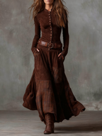 Michelle | Belted Suede Dress