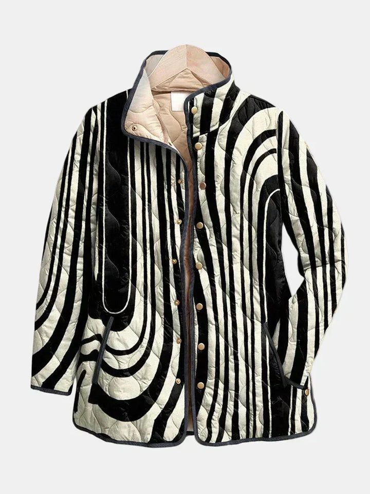 Edith | Graphic Quilted Zebra Jacket