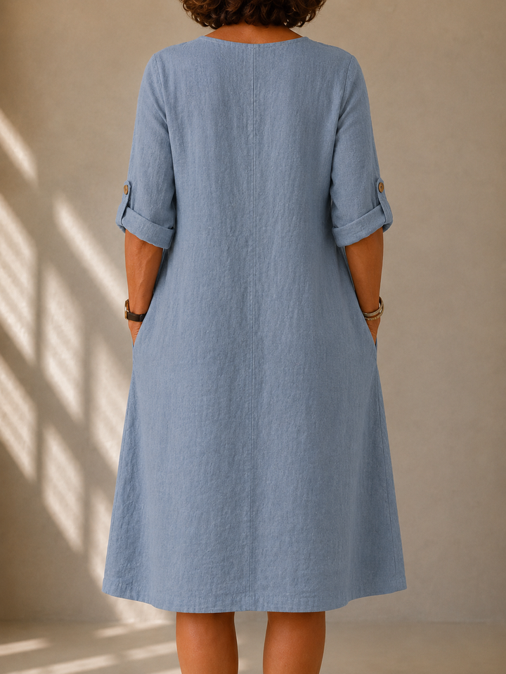 Soft Dress with Tunisian Collar Élina