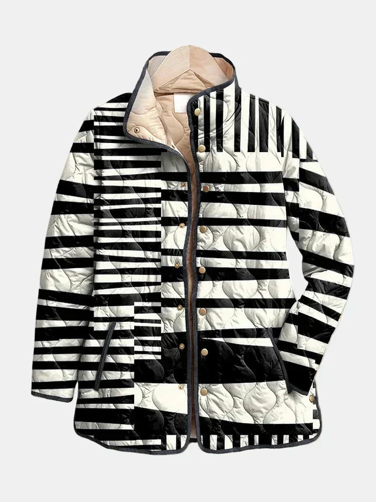 Georgina | Graphic Stripe Quilted Jacket