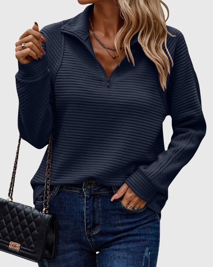 Nora | Elegant Jumper with Half Zip