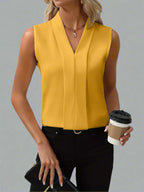 Rome | Sleeveless V-Neck Blouse