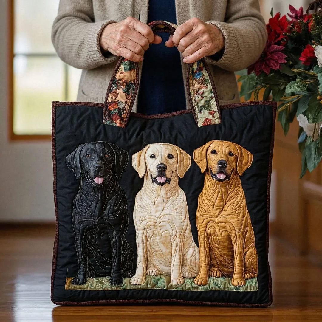 Handcrafted Three Labrador Design Handbag