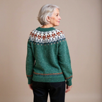 Isla | Teal and Cream Icelandic Cardigan