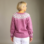 Mia | Orchid Pink Snowflake Icelandic Cardigan