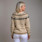 Aubrey | Cream and Chocolate Icelandic Cardigan