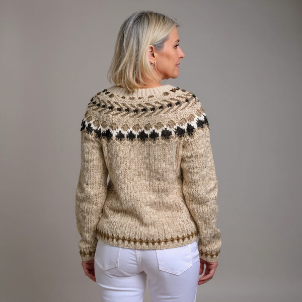 Aubrey | Cream and Chocolate Icelandic Cardigan