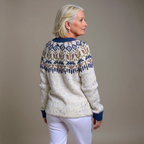 Harper | Cream and Navy Icelandic Cardigan