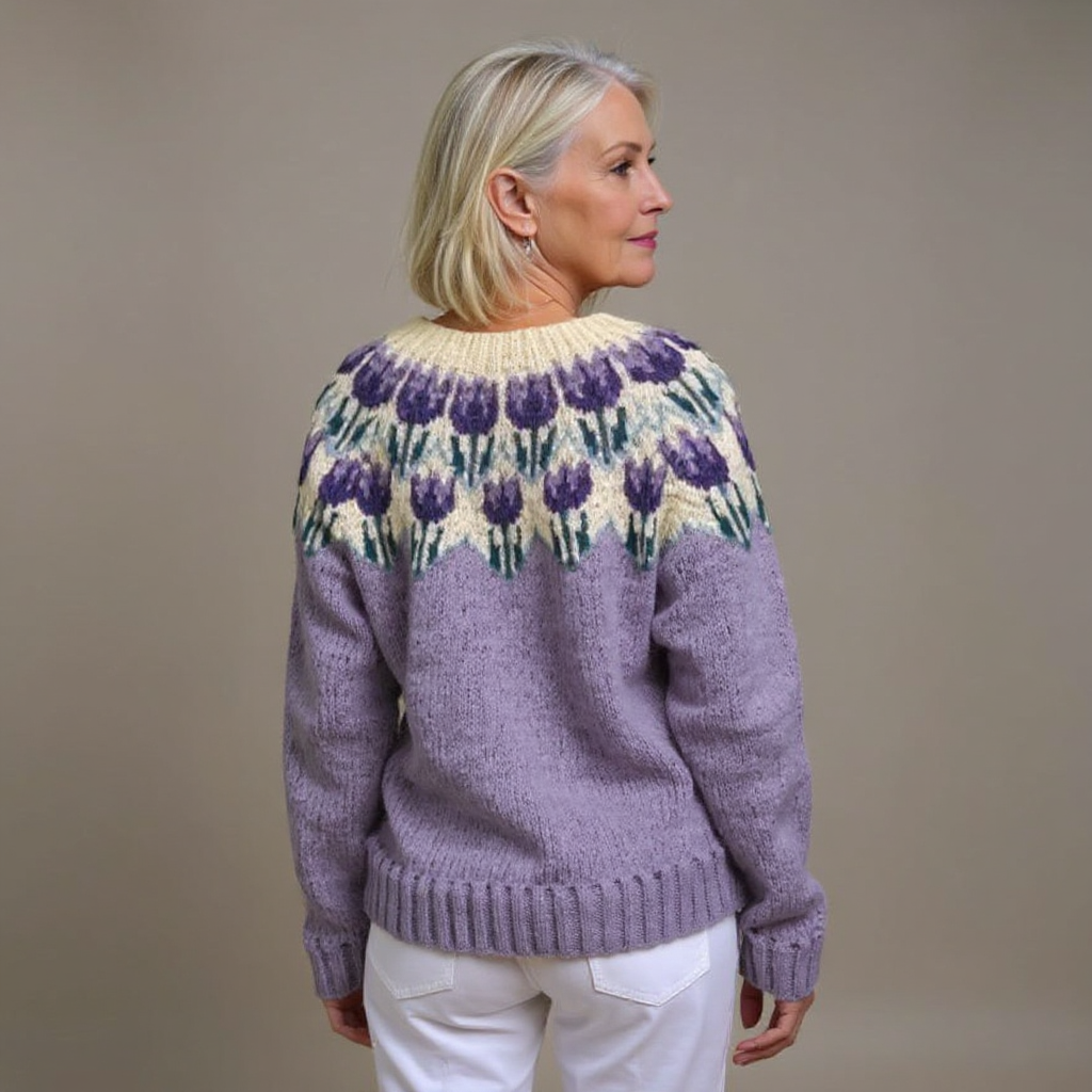 Josephine | Lilac Floral Knitted Cardigan