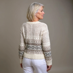 Ellie | Cream and Brown Icelandic Cardigan