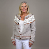 Maya | Oatmeal and Rust Icelandic Cardigan