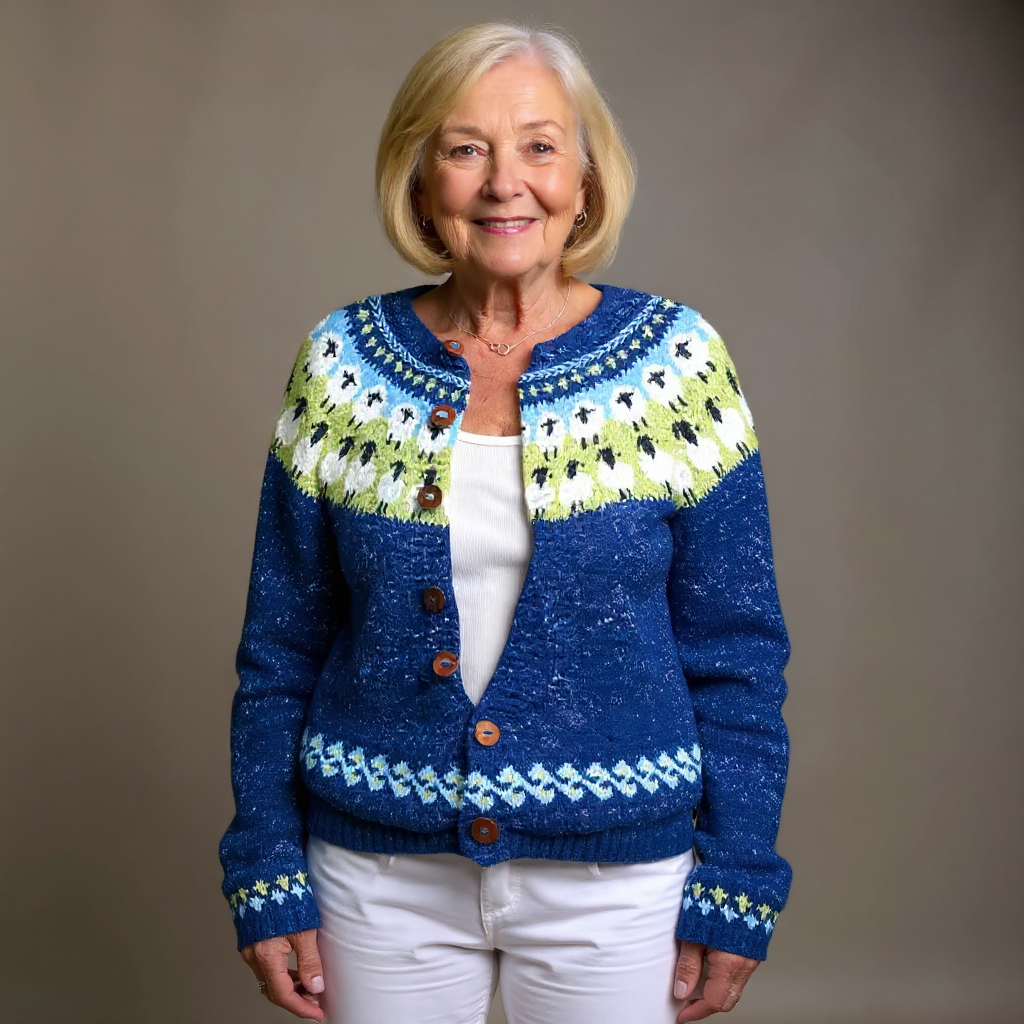 Sophia | Royal Blue Icelandic Cardigan