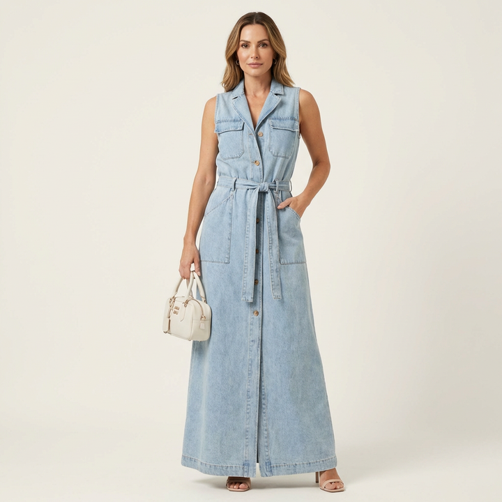Georgina | Denim Maxi Dress
