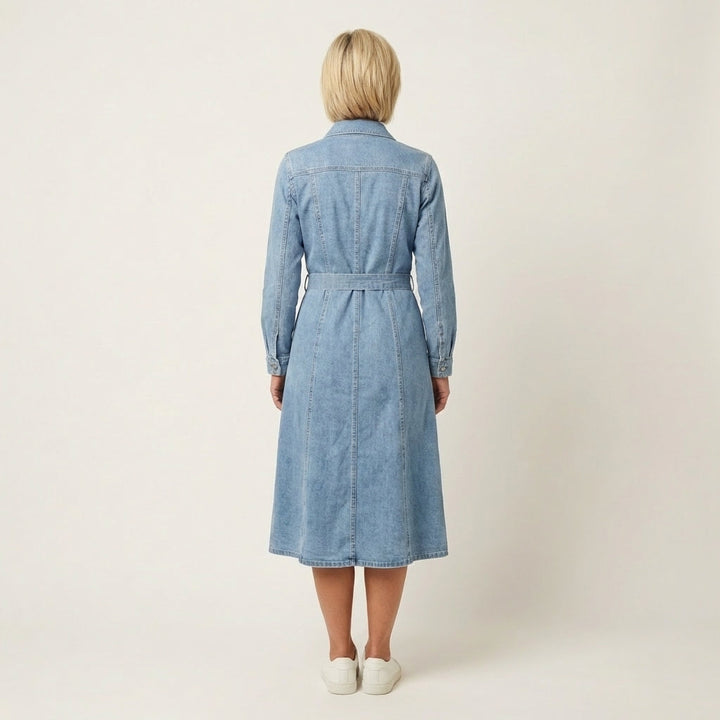 Maribell | Long Sleeve Denim Maxi Dress