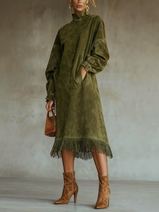 Juniper | Suede Fringe Dress