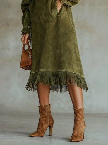 Juniper | Suede Fringe Dress