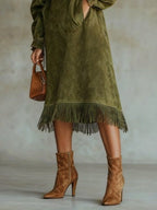 Juniper | Suede Fringe Dress