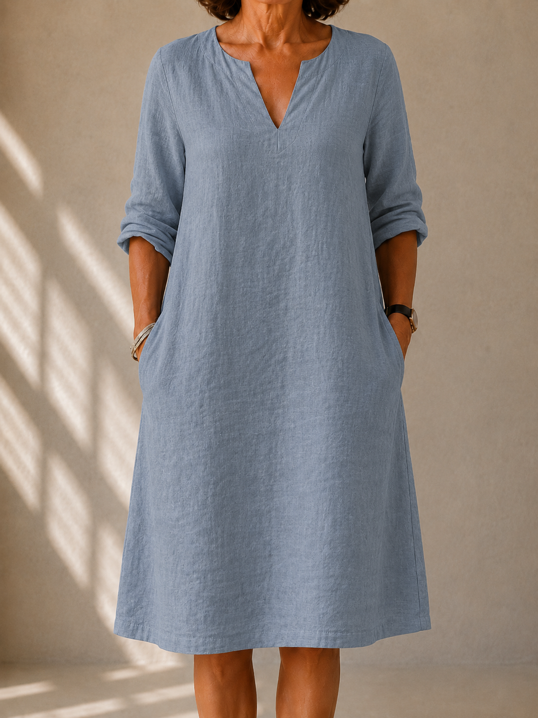 Soft Dress with Tunisian Collar Élina