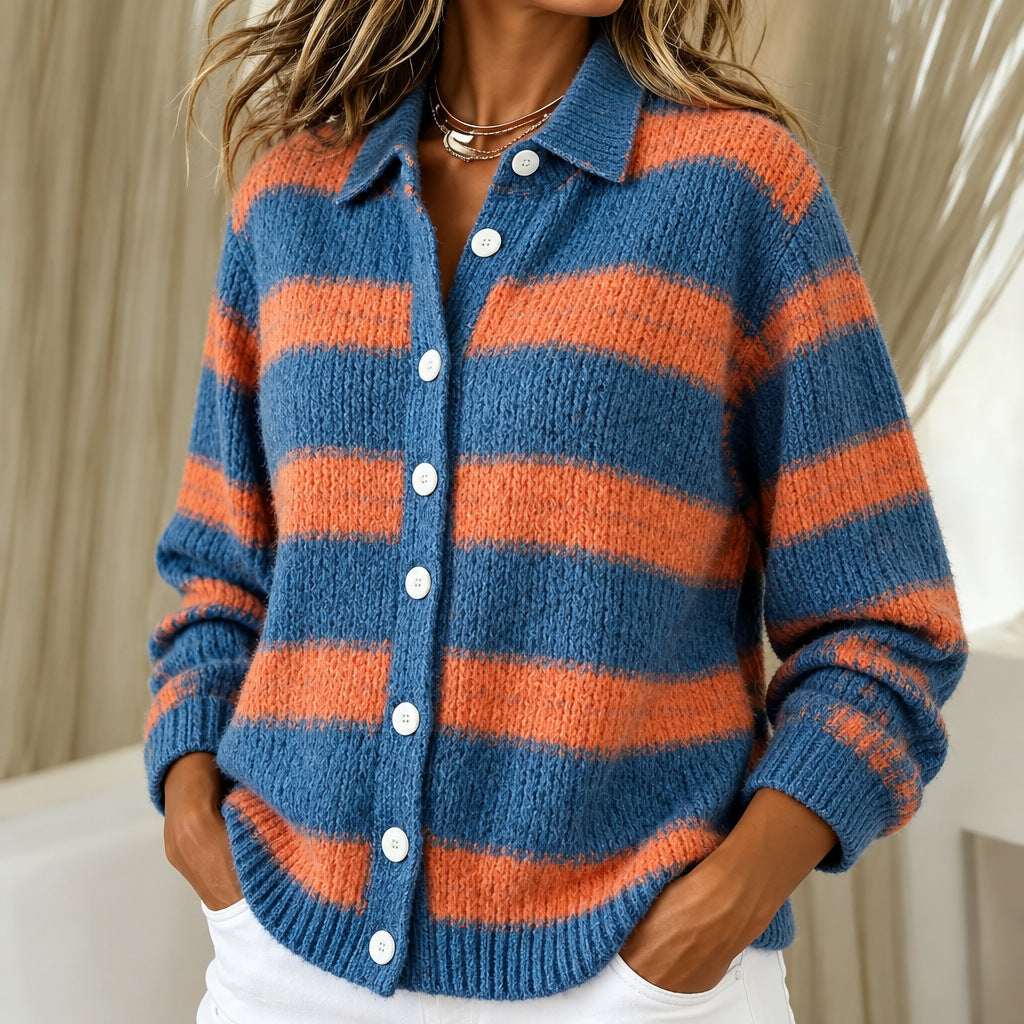 Olivia | Striped knitted jacket
