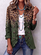 Emma | Leopard and Turquoise Ombré Jacket
