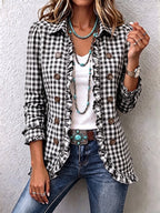 Evelyn | Green Gingham Ruffle Jacket