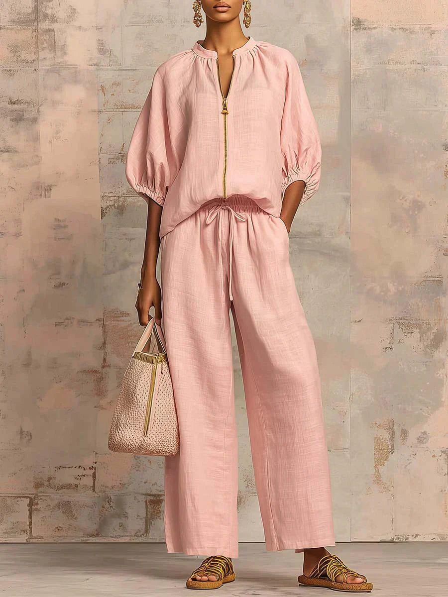 Henrietta | Two-Piece Outfit with Blouse and Loose Trousers