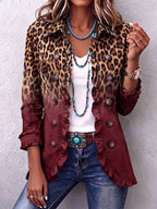 Emma | Leopard and Turquoise Ombré Jacket