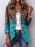 Emma | Leopard and Turquoise Ombré Jacket