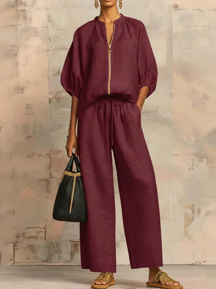 Henrietta | Two-Piece Outfit with Blouse and Loose Trousers