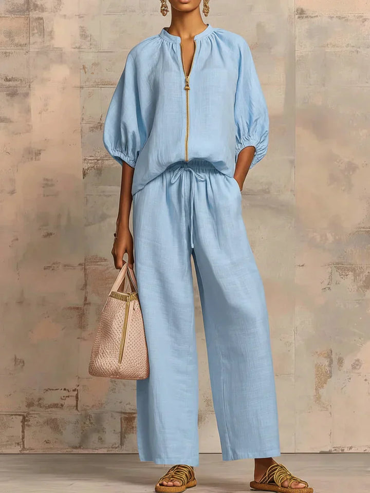 Henrietta | Two-Piece Outfit with Blouse and Loose Trousers