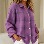 Rebecca | Relaxed Fit Checked knitted jacket