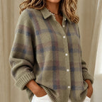 Taylor | Cosy Checked knitted jacket