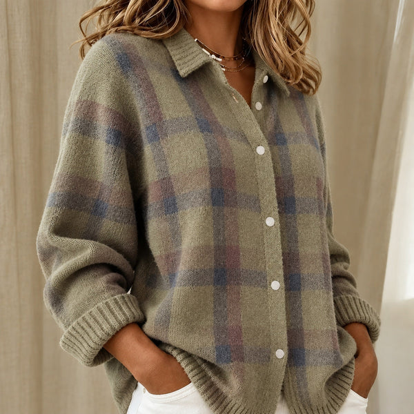 Taylor | Cosy Checked knitted jacket