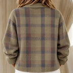 Taylor | Cosy Checked knitted jacket